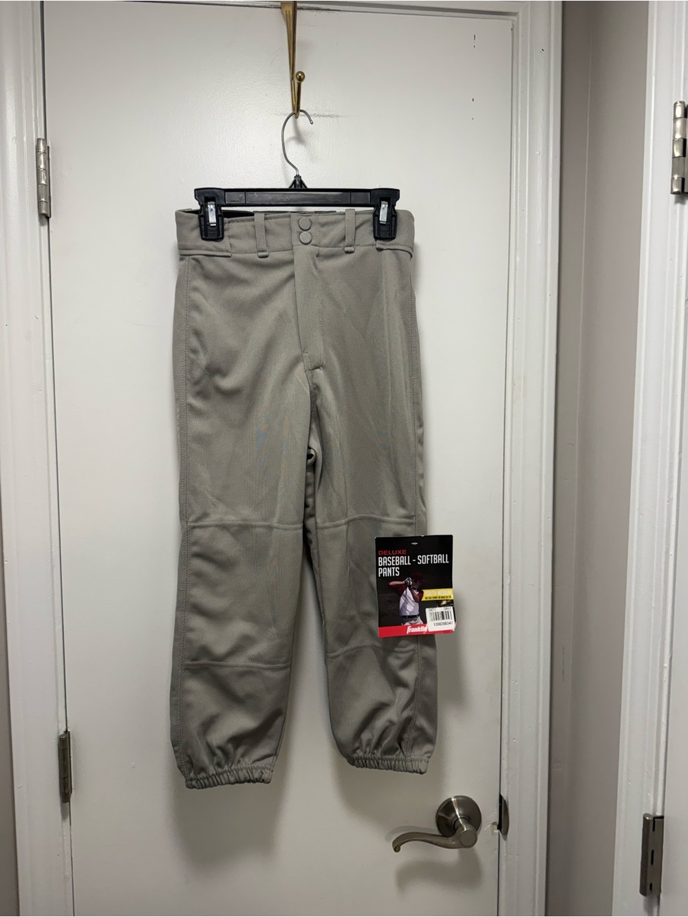 *Kids Gray Baseball/Softball Pants with Elastic Ankles